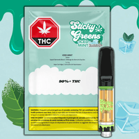 Sticky Greens Iced Mint Diamonds Cartridge - 1g 1g Brandon Vape SuperStore and Cannabis Manitoba Canada