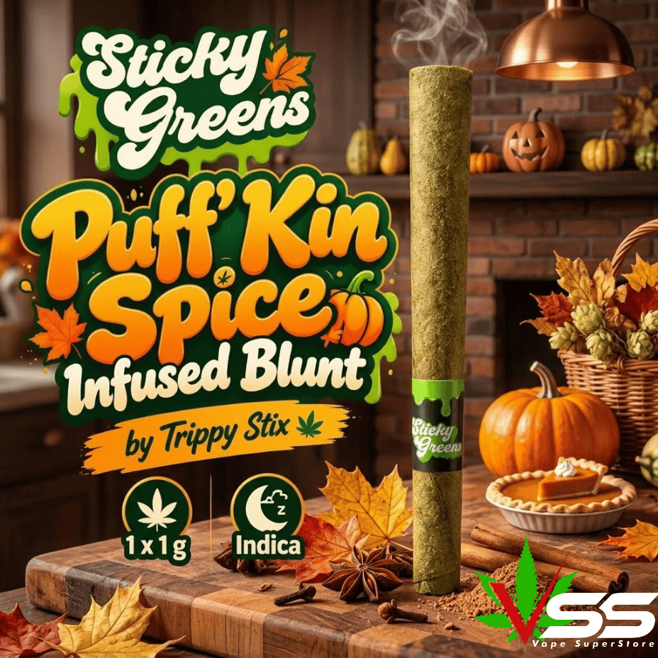 Sticky Greens Puff' Kin Spice Indica Infused Blunt-1x1g Brandon Vape SuperStore and Cannabis Manitoba Canada