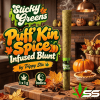 Sticky Greens Puff' Kin Spice Indica Infused Blunt-1x1g Brandon Vape SuperStore and Cannabis Manitoba Canada