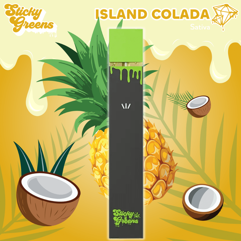 Sticky Greens Puffs+ Island Colada Disposable - 1g 1g Brandon Vape SuperStore and Cannabis Manitoba Canada
