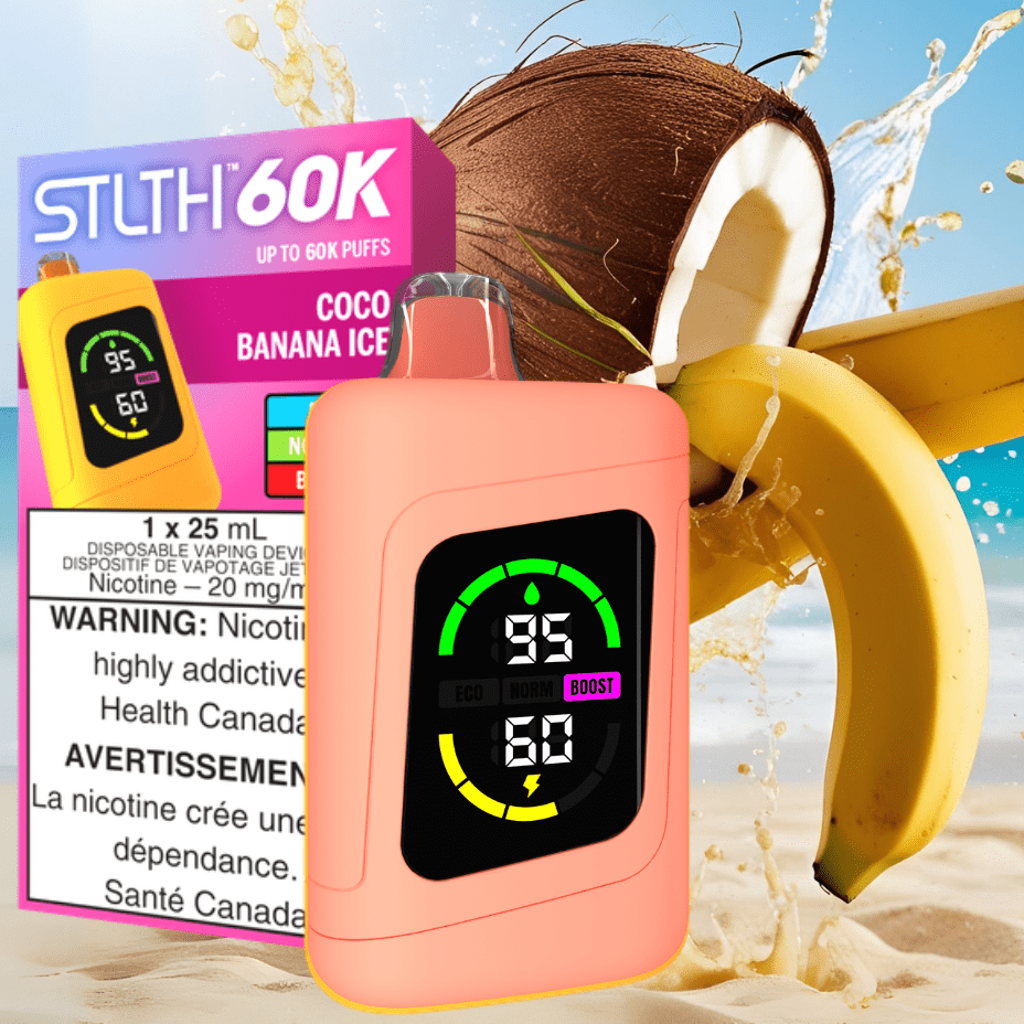STLTH 60K Disposable Vape-Coco Banana Ice 20mg / 60000 Puffs Brandon Vape SuperStore and Cannabis Manitoba Canada