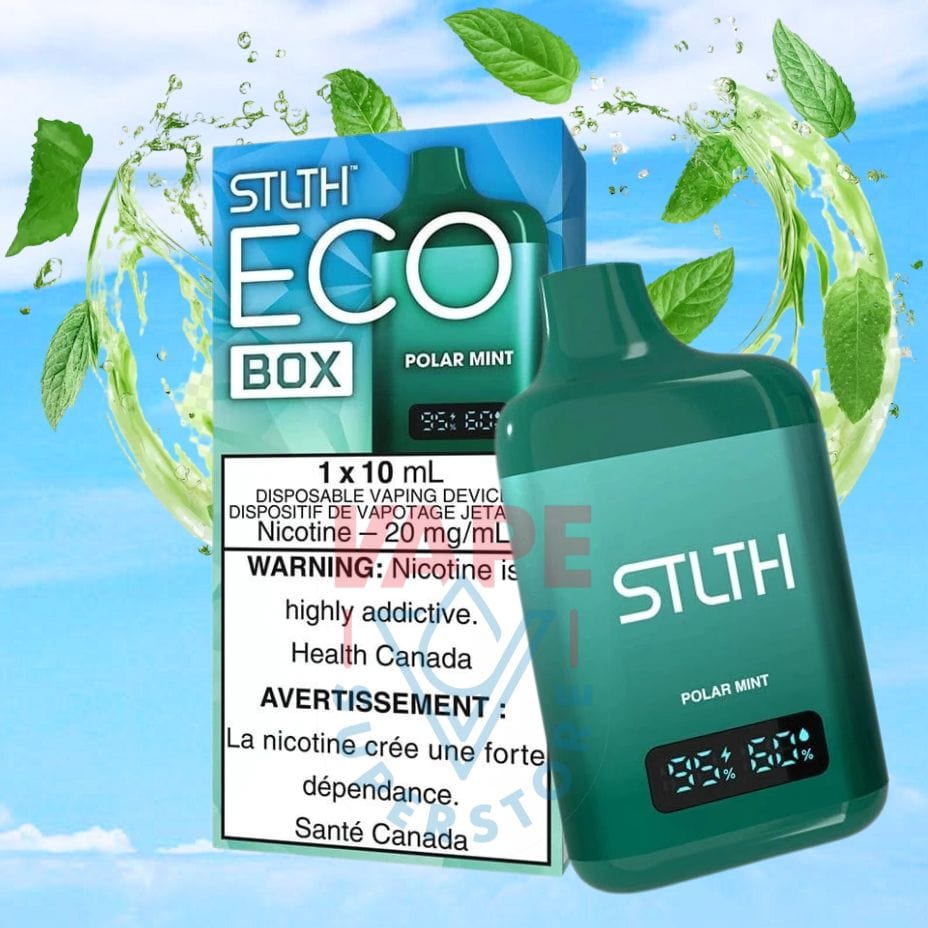 STLTH Eco Box Disposable Vape - Polar Mint 10mL / 20mg Brandon Vape SuperStore and Cannabis Manitoba Canada
