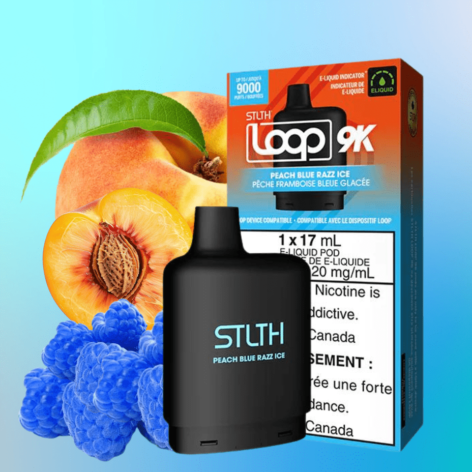 STLTH Loop 9k Pod-Peach Blue Razz Ice 17ml / 9000 Puffs Brandon Vape SuperStore and Cannabis Manitoba Canada
