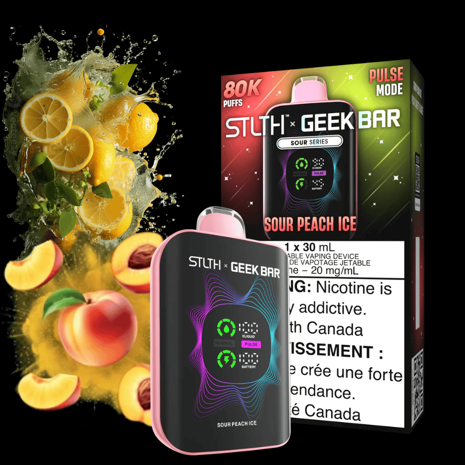 STLTH x Geek Bar 80K Disposable Vape-Sour Peach Ice Brandon Vape SuperStore and Cannabis Manitoba Canada