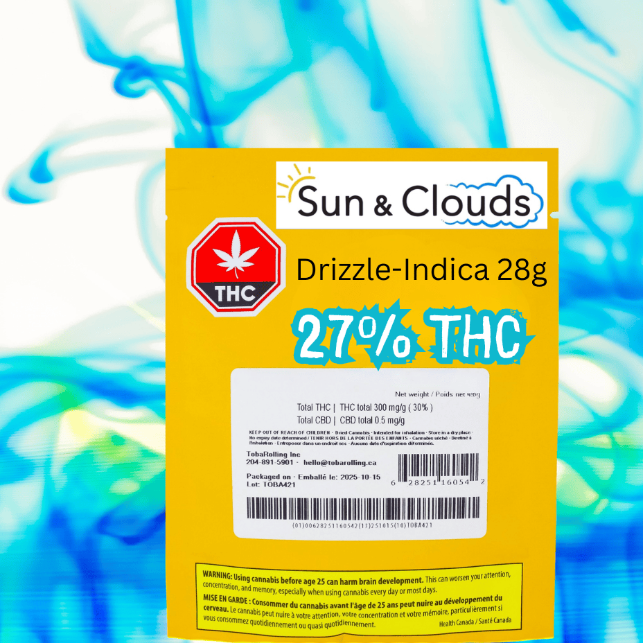 Sun & Clouds Drizzle Indica Flower-28g Brandon Vape SuperStore and Cannabis Manitoba Canada