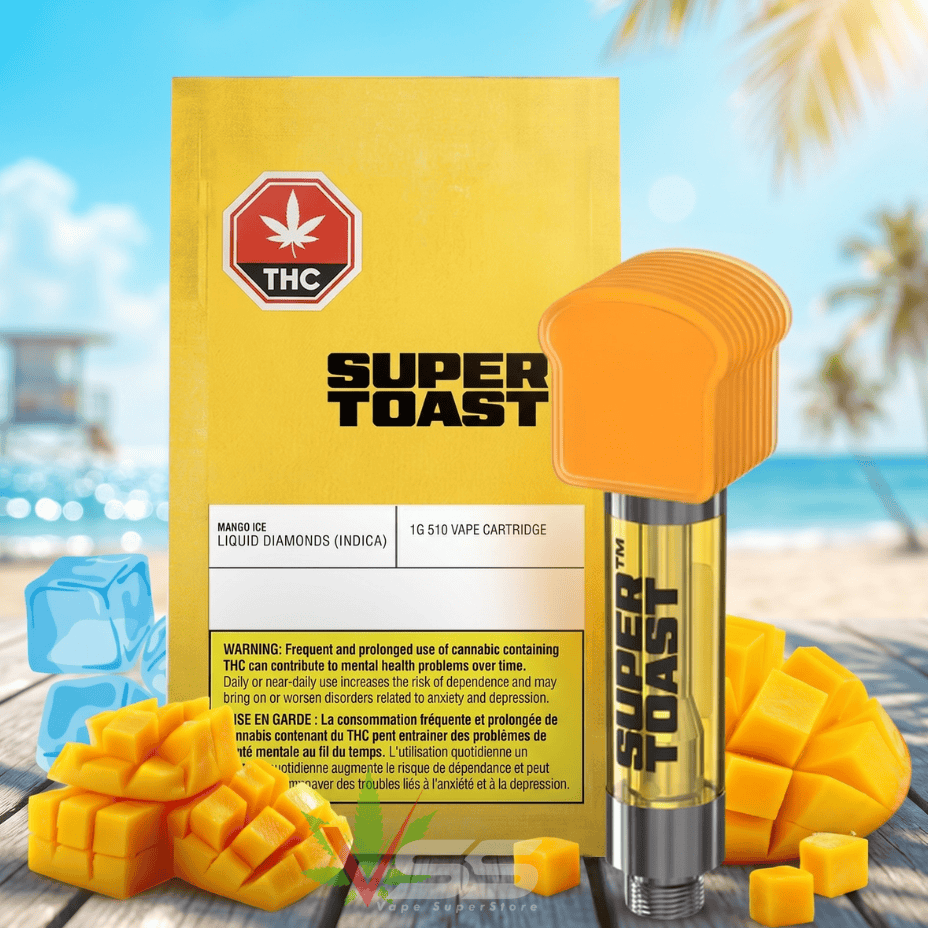 Super Toast Mango Ice Liquid Diamonds Indica Cart - 1g Brandon Vape SuperStore and Cannabis Manitoba Canada