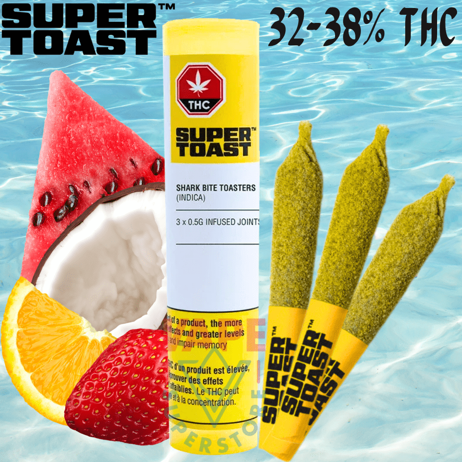 Super Toast Shark Bite Toasters Indica Infused Pre-Rolls - 3x0.5g Brandon Vape SuperStore and Cannabis Manitoba Canada