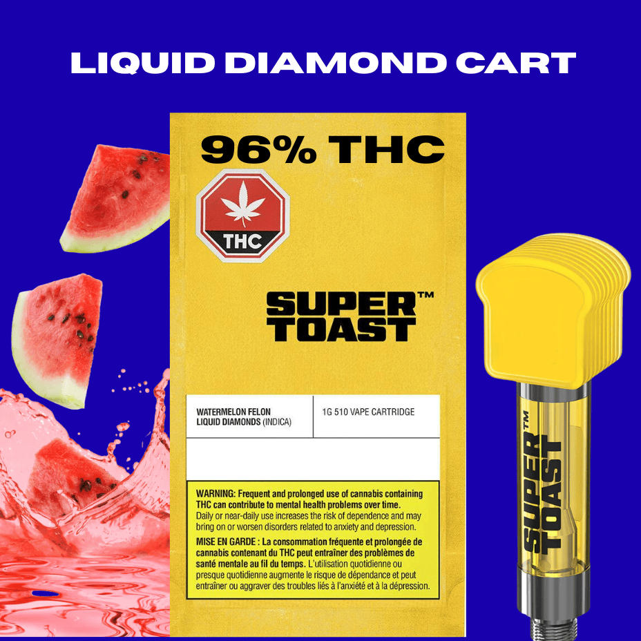 Super Toast Watermelon Felon Liquid Diamonds Cart-1g Brandon Vape SuperStore and Cannabis Manitoba Canada