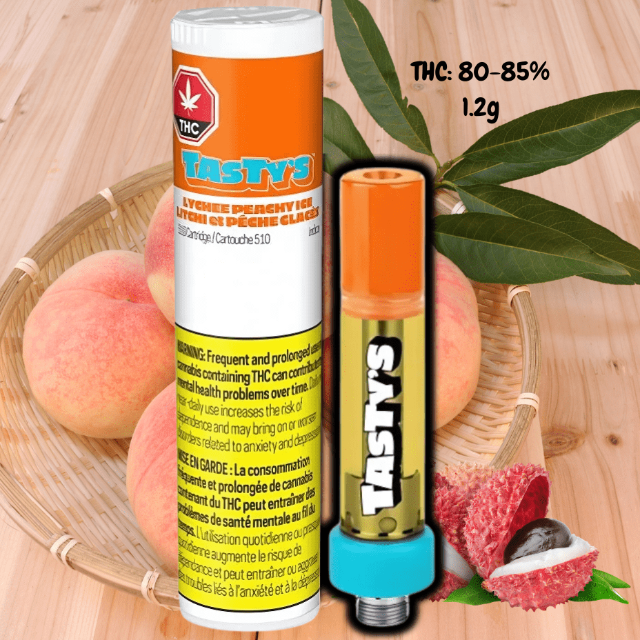 Tasty's Lychee Peachy Ice Vape Cartridge - 1.2g 1.2g Brandon Vape SuperStore and Cannabis Manitoba Canada