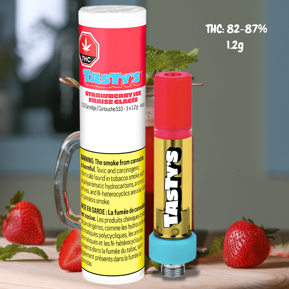 Tasty's Strawberry Ice Distillate Cartridge - 1.2g Brandon Vape SuperStore and Cannabis Manitoba Canada