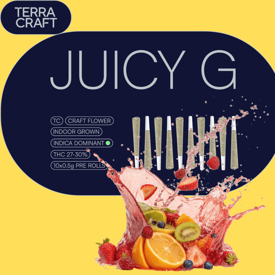 Terra Craft Juicy G Indica Pre-Rolls-10x0.5g Brandon Vape SuperStore and Cannabis Manitoba Canada
