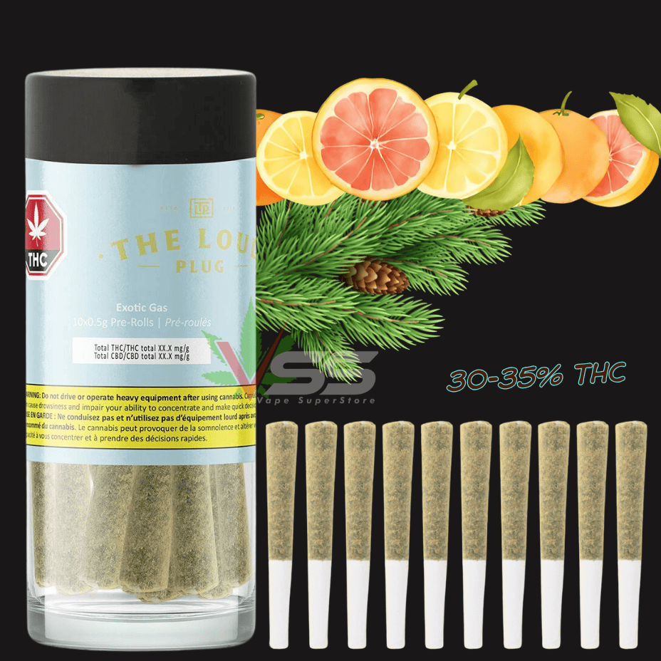 The Loud Plug Exotic Gas Indica Pre-rolls 10x0.5g Brandon Vape SuperStore and Cannabis Manitoba Canada