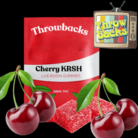 Throwbacks Cherry KRSH Live Hybrid Live Rosin Gummies-1x10mg Brandon Vape SuperStore and Cannabis Manitoba Canada
