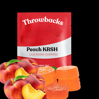 Throwbacks Peach KRSH Live Hybrid Live Rosin Gummies-1x10mg Brandon Vape SuperStore and Cannabis Manitoba Canada