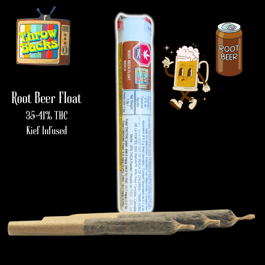Throwbacks Root Beer Float Infused Pre-rolls 3x0.5g 3x0.5g Brandon Vape SuperStore and Cannabis Manitoba Canada