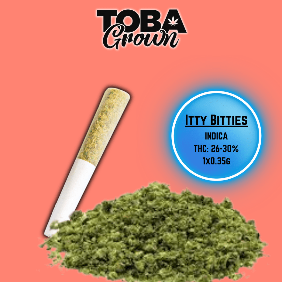 Toba Grown Itty Bitties Indica Pre-Roll-1x0.35g Brandon Vape SuperStore and Cannabis Manitoba Canada