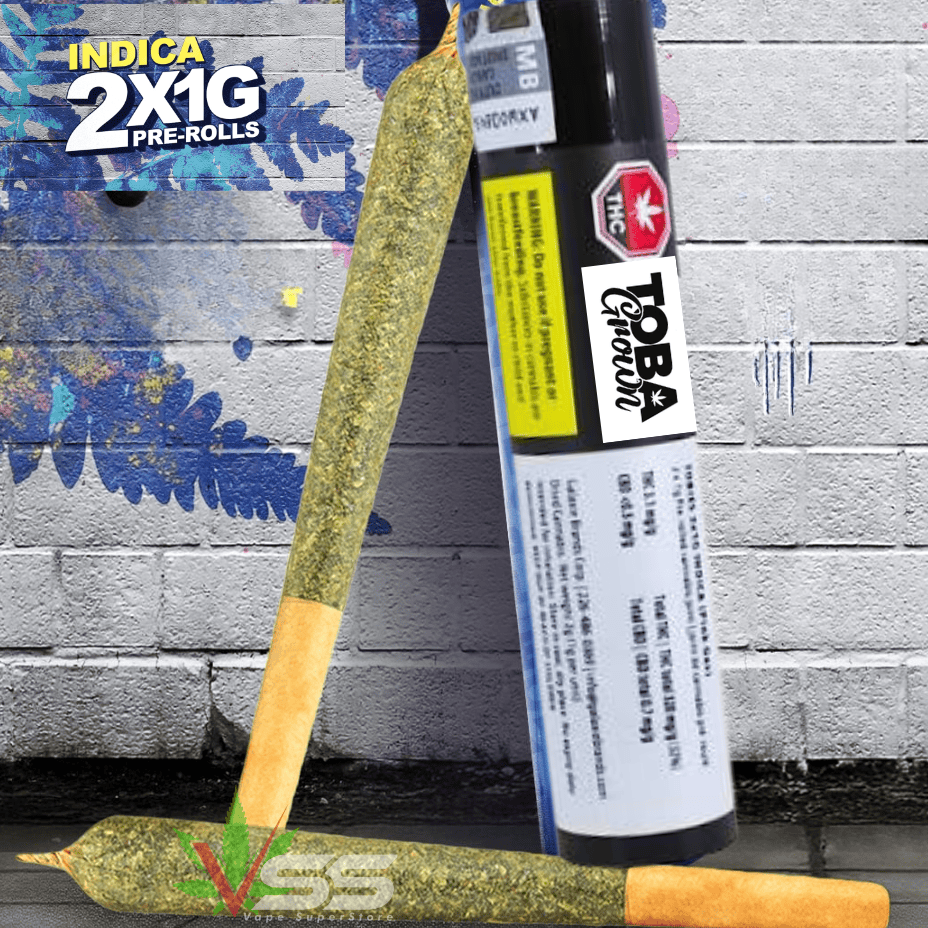 Toba Grown Tobies Indica Pre-rolls 2x0.5g Brandon Vape SuperStore and Cannabis Manitoba Canada