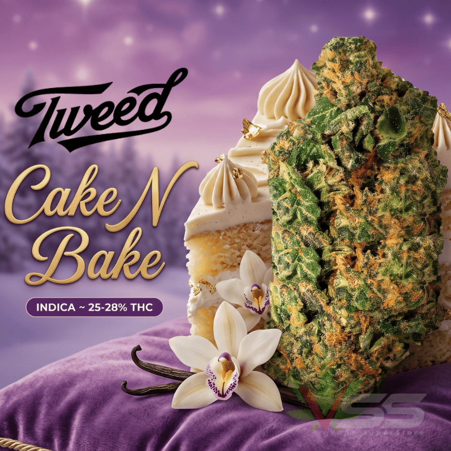 Tweed Cake N Bake Indica Flower - 28g Brandon Vape SuperStore and Cannabis Manitoba Canada