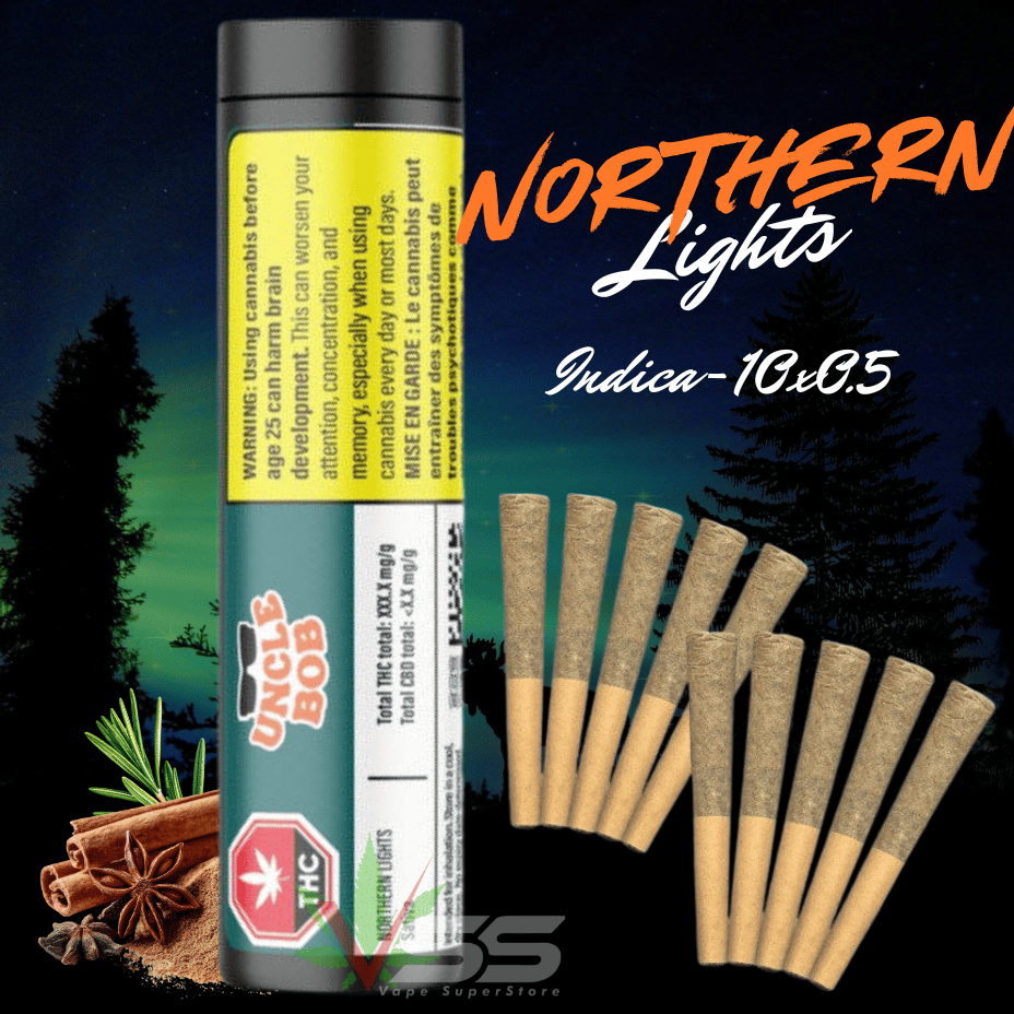 Uncle Bob Northern Lights Indica Pre-Rolls-10x0.5g Brandon Vape SuperStore and Cannabis Manitoba Canada