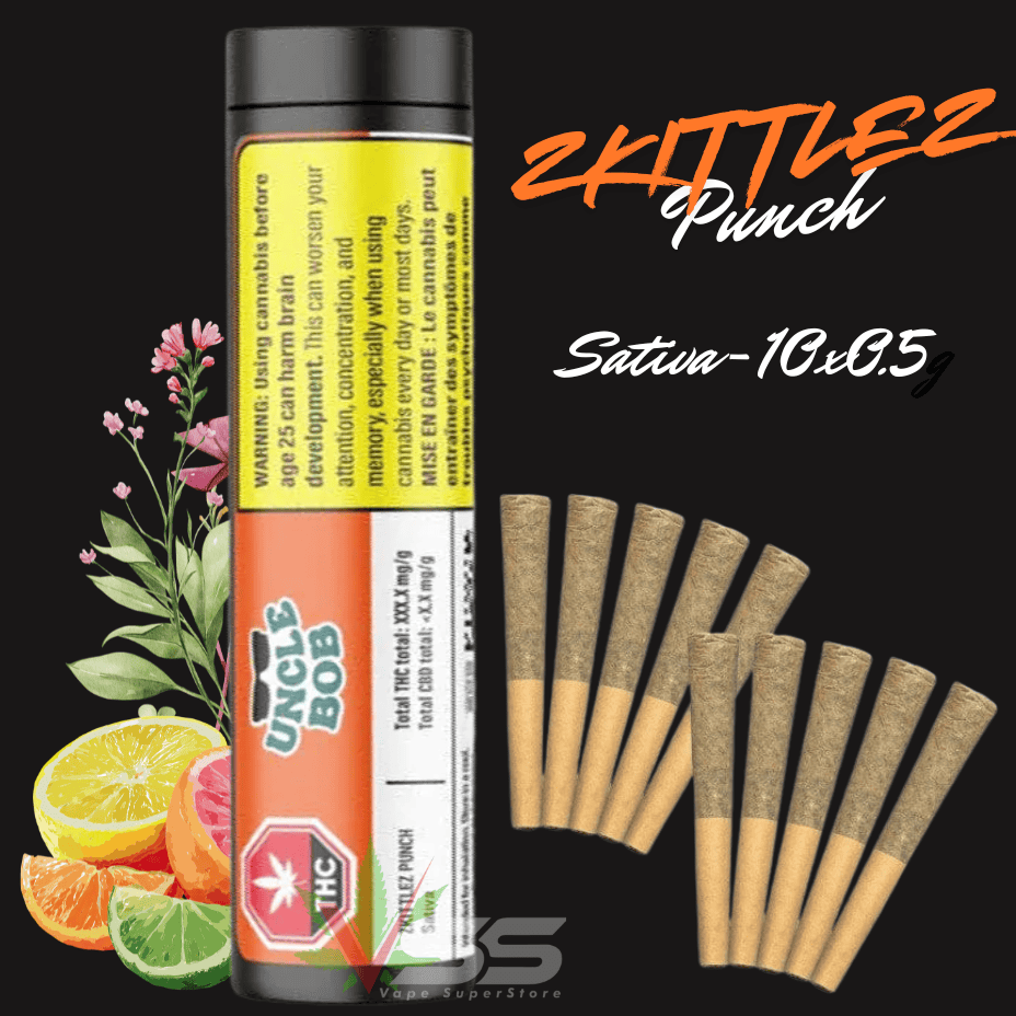 Uncle Bob Zkittlez Punch Sativa Pre-Rolls-10x0.5g Brandon Vape SuperStore and Cannabis Manitoba Canada