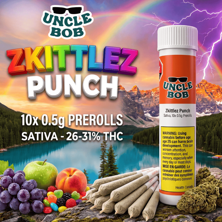 Uncle Bob Zkittlez Punch Sativa Pre-Rolls-10x0.5g Brandon Vape SuperStore and Cannabis Manitoba Canada
