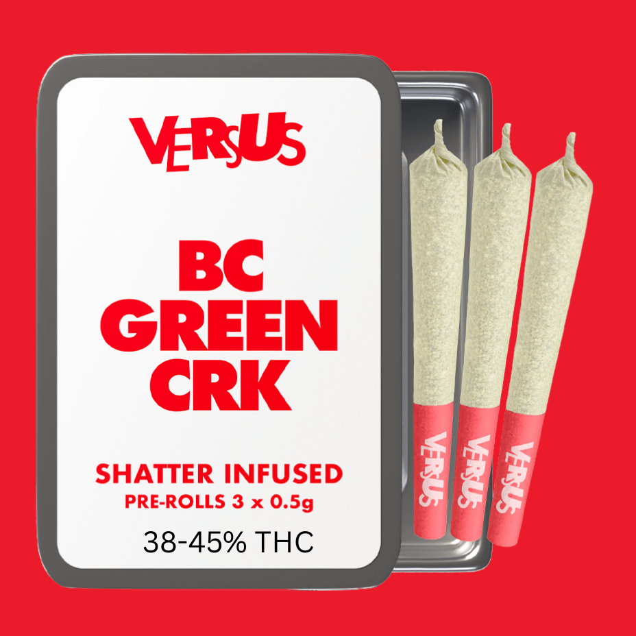 Versus BC Green CRK Shatter Infused Pre-Roll-3x0.5g Brandon Vape SuperStore and Cannabis Manitoba Canada