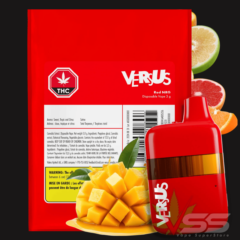 Versus - Red NRG Disposable Vape 3g Brandon Vape SuperStore and Cannabis Manitoba Canada