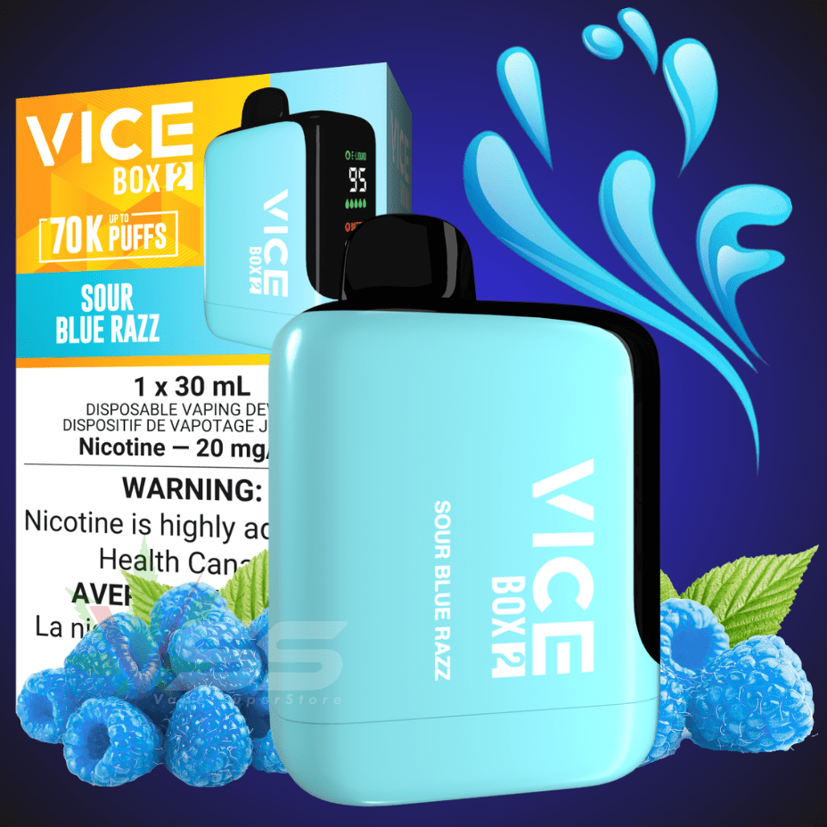 Vice Box 2 70k Disposable Vape - Sour Blue Razz Brandon Vape SuperStore and Cannabis Manitoba Canada