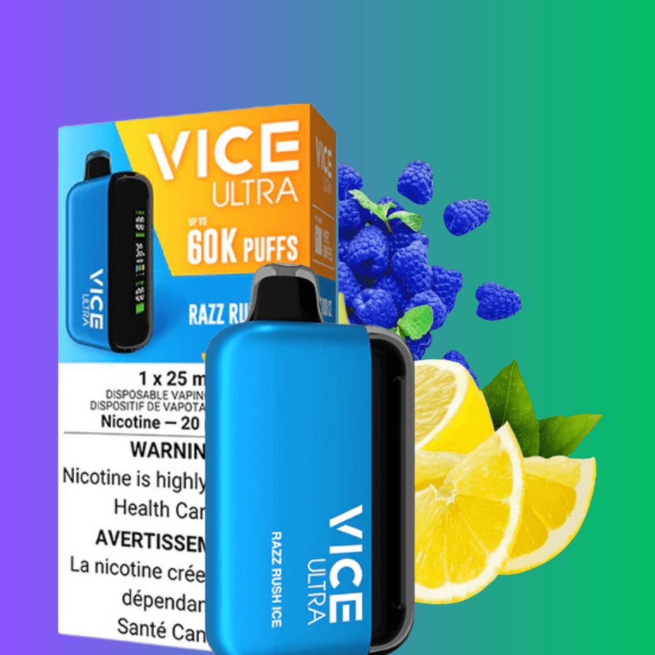 Vice Ultra 60K Disposable Vape - Razz Rush Ice Brandon Vape SuperStore and Cannabis Manitoba Canada