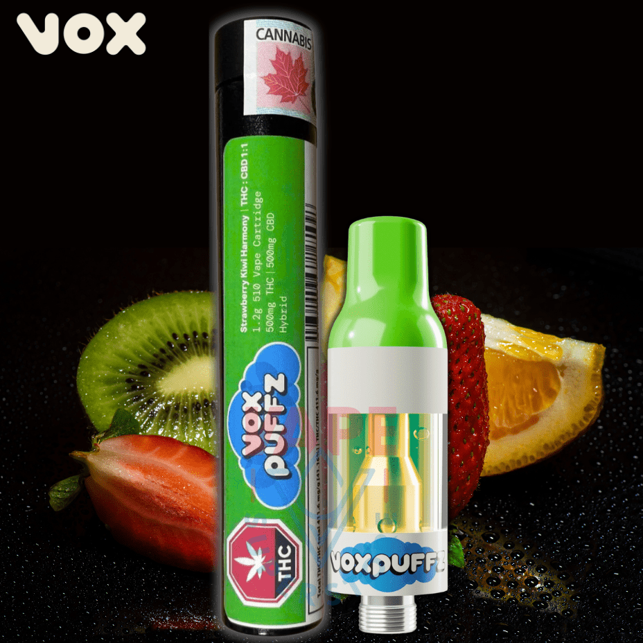 Voxpuffz Strawberry Kiwi Harmony 1:1 Cartridge - 1.2g Brandon Vape SuperStore and Cannabis Manitoba Canada