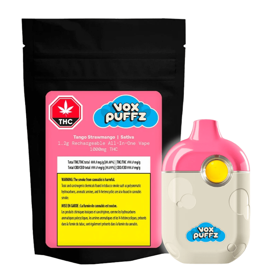 VoxPuffz Tango StrawMango Sativa Disposable-1.2g 1.2g Brandon Vape SuperStore and Cannabis Manitoba Canada