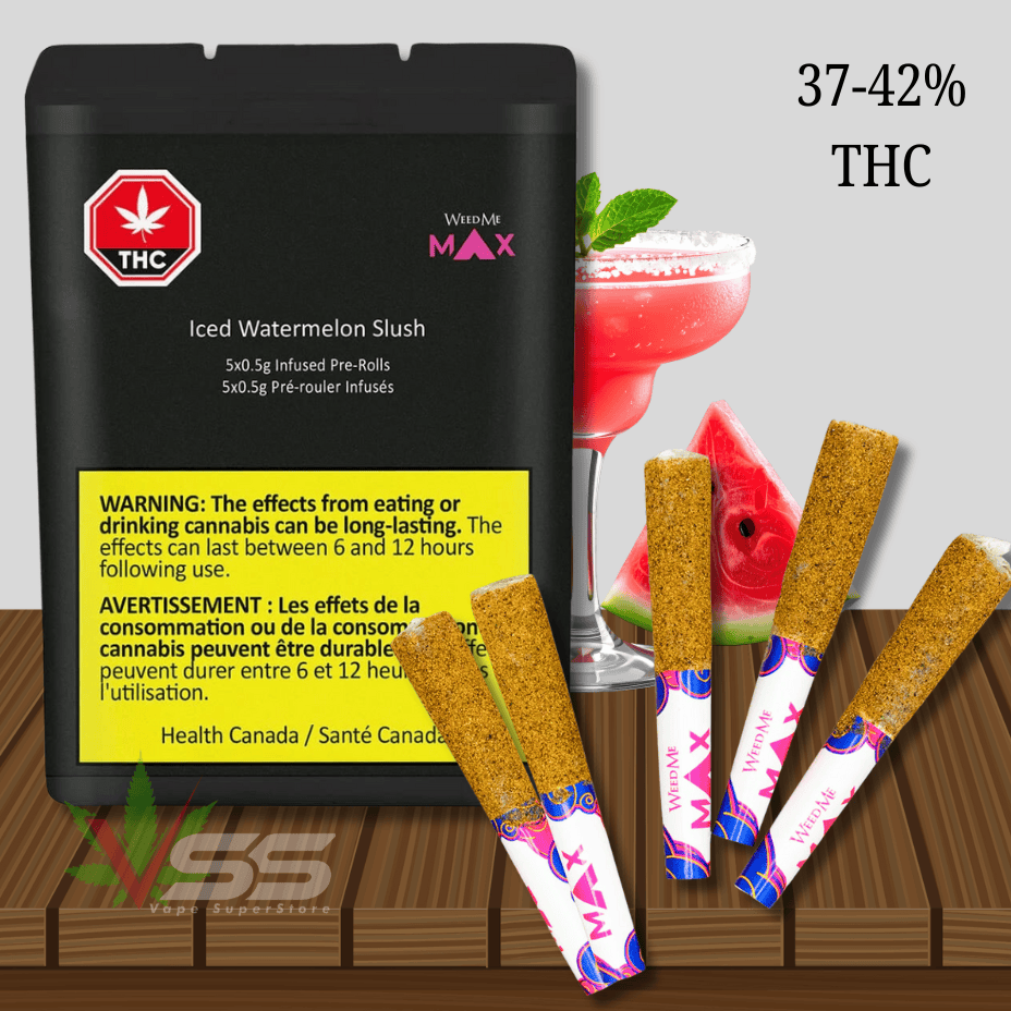 Weed Me Max Iced Watermelon Infused Pre-Roll-5x0.5g Brandon Vape SuperStore and Cannabis Manitoba Canada
