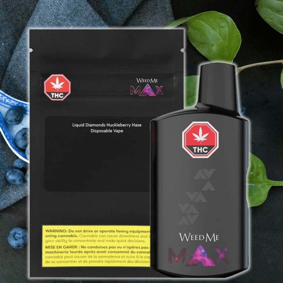 Weed Me Max Liquid Diamonds Huckleberry Haze AIO Disposable - 1g Brandon Vape SuperStore and Cannabis Manitoba Canada