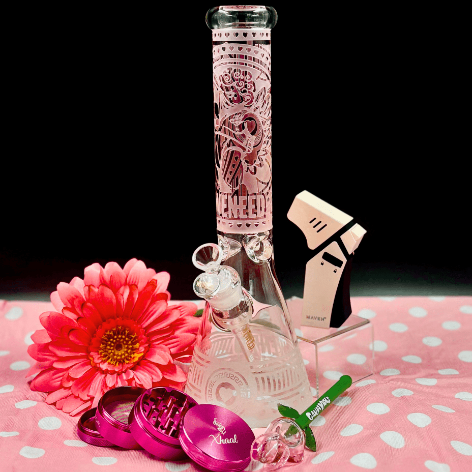 WENEED 7mm Cupid's Heart Beaker 14" Pink Brandon Vape SuperStore and Cannabis Manitoba Canada