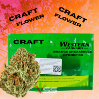 Western Cannabis Orange Creamsicle CRAFT Hybrid Flower-14g Brandon Vape SuperStore and Cannabis Manitoba Canada