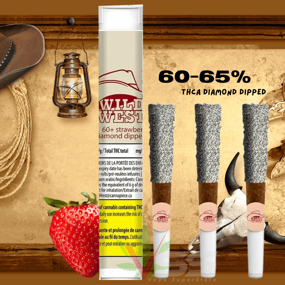 Wild West 60+ Strawberry Stampede Diamond Dipped Blunts-3x0.5g Brandon Vape SuperStore and Cannabis Manitoba Canada