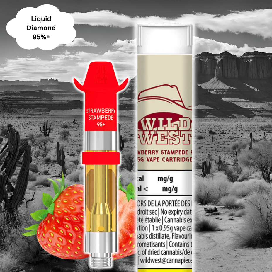 Wild West Strawberry Stampede Liquid Diamond Cartridge-0.95g 0.95g Brandon Vape SuperStore and Cannabis Manitoba Canada