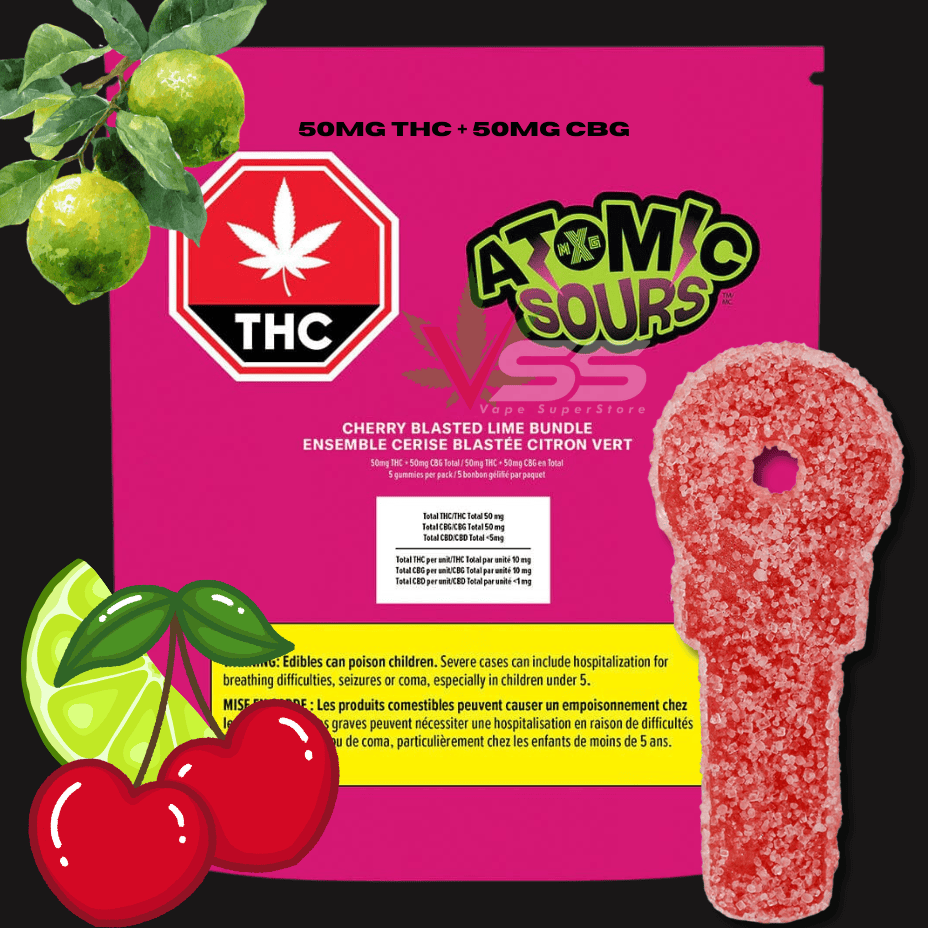 XMG Atomic Sours - Cherry Blasted Lime Bundle 5x10mg Brandon Vape SuperStore and Cannabis Manitoba Canada