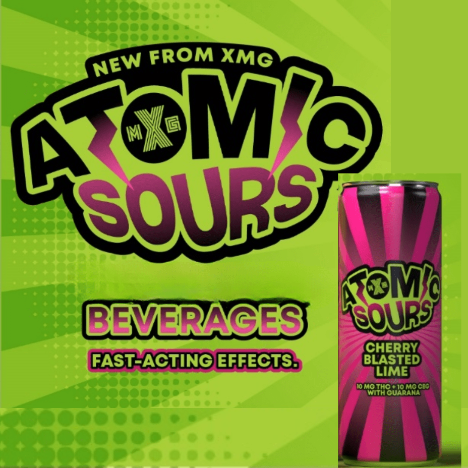 XMG Atomic Sours-Cherry Blasted Lime THC/CBG Brandon Vape SuperStore and Cannabis Manitoba Canada