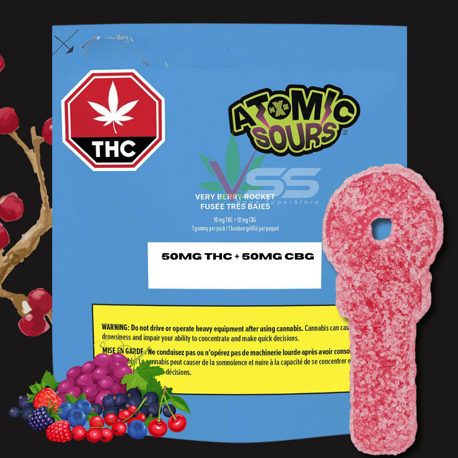 XMG Atomic Sours - Very Berry Rocket Bundle 5x10mg Brandon Vape SuperStore and Cannabis Manitoba Canada