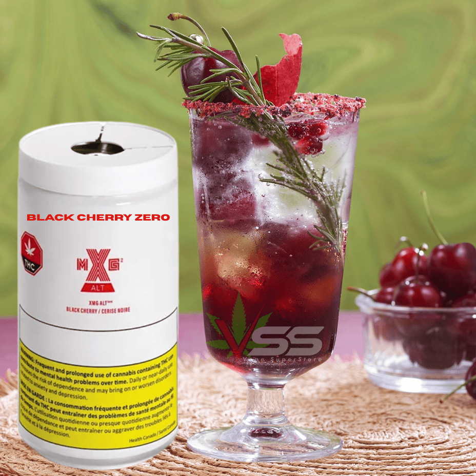 XMG Black Cherry Zero THC Infused Beverage - 355mL Brandon Vape SuperStore and Cannabis Manitoba Canada